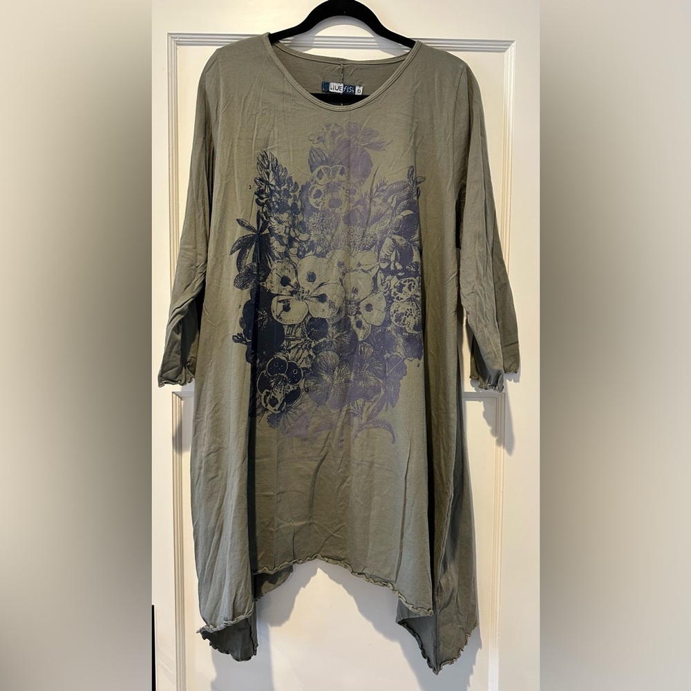 Blue Fish Swing Tunic in Caper